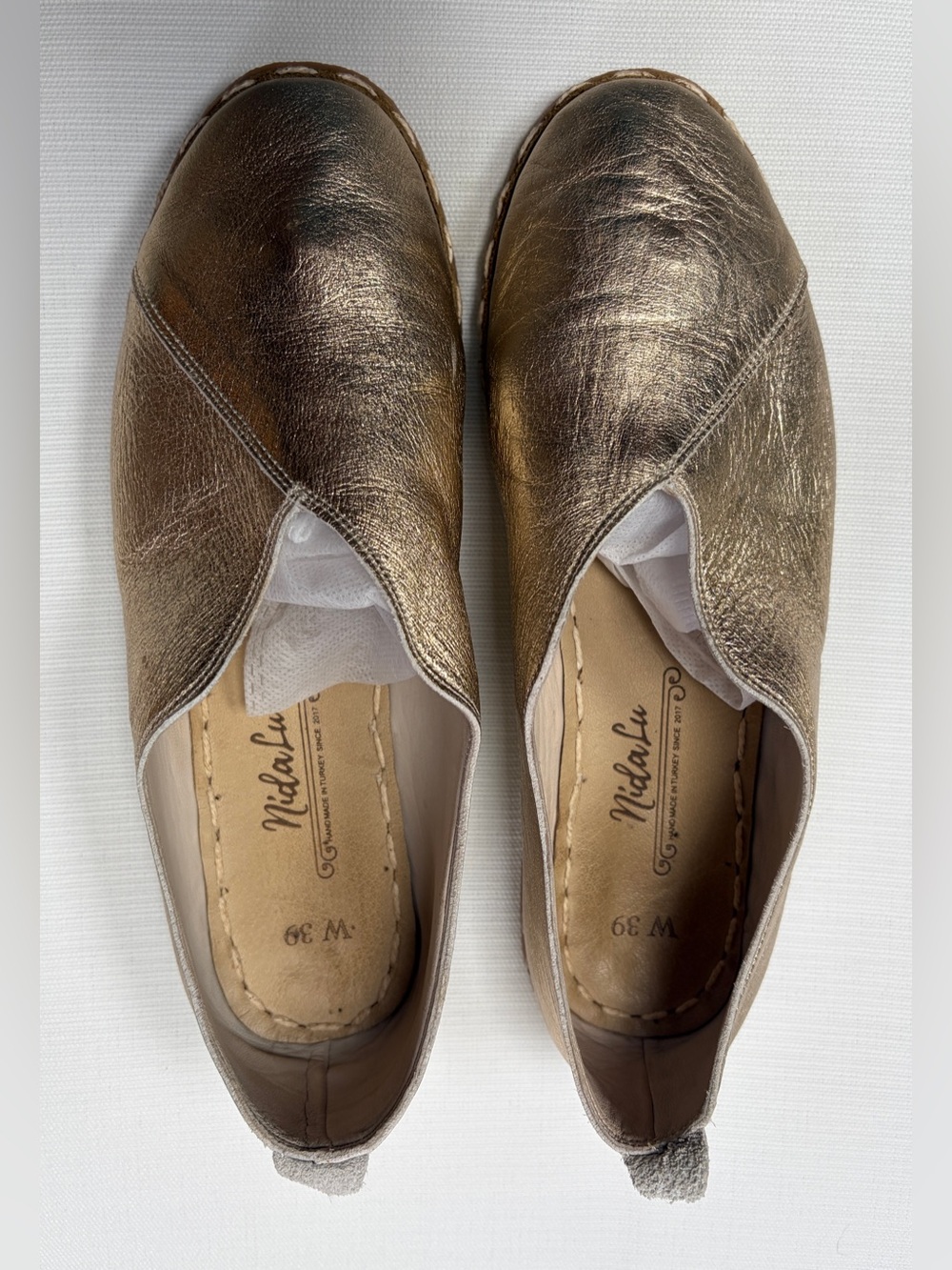 Lu Loafers in Gold by NidaLu Handmade